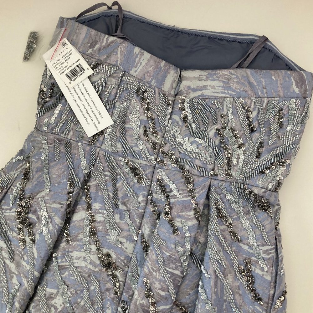 AIDAN MATTOX JACQUARD STRAPLESS FORMAL DRESS - Picture 13 of 14
